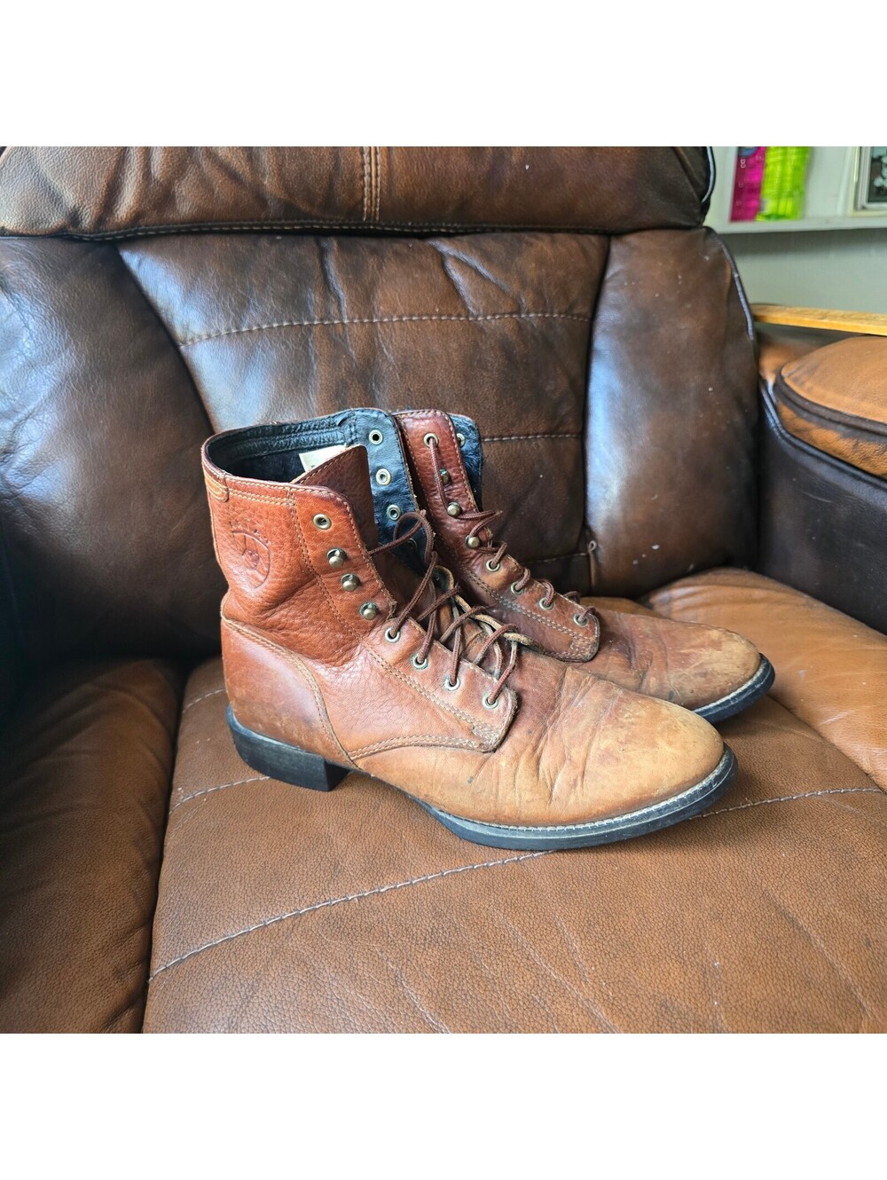 Ariat Heritage Lacer Womens 7.5 B Brown Leather Lace Up Western Boots 11071